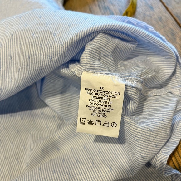 DC JEANS – Blue Striped Button-Up Shirt – Size 1X - Picture 3 of 9